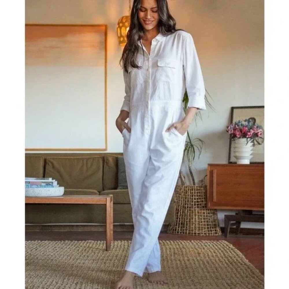 Outerknown Long Sleeve Corduroy Jumpsuit in Salt, Sz Xs, NWT